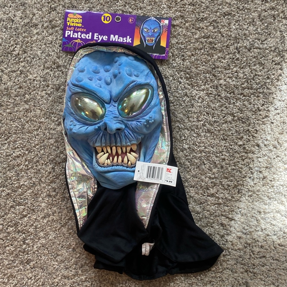 Pumpkin Time Soft Latex plated eye mask.    New with tags